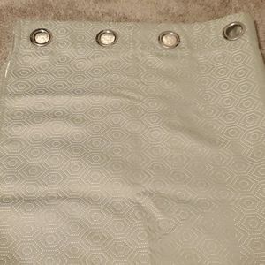 2 pale green curtain panels